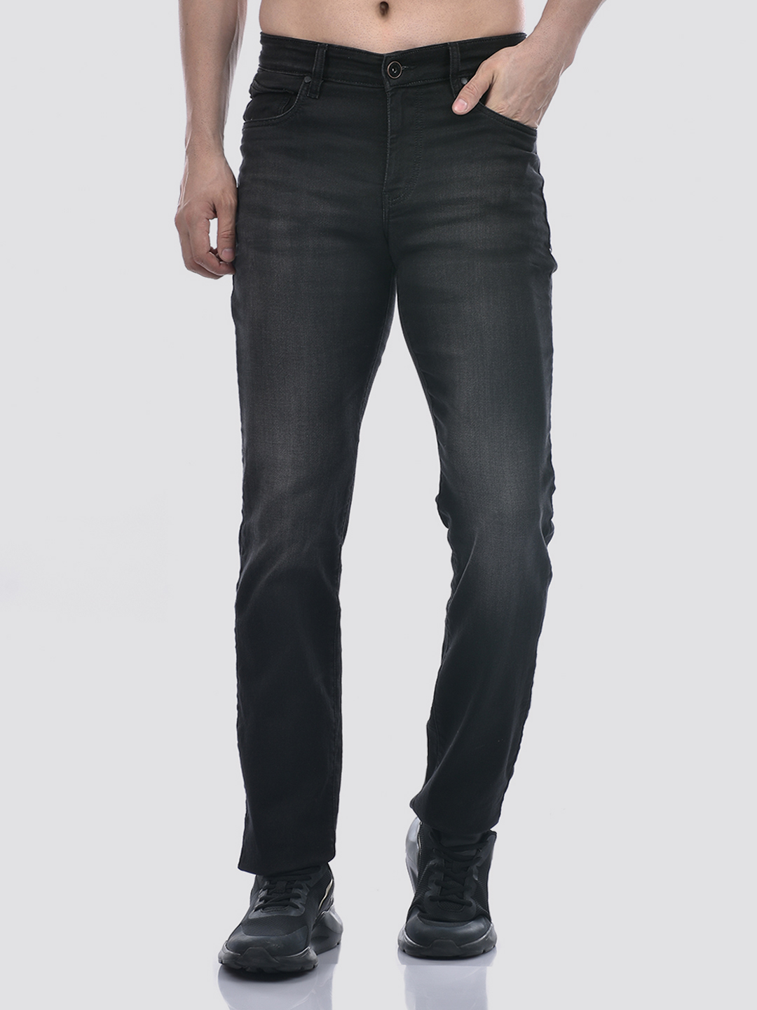 Numero Uno Men Black Regular Fit Sustainable Jeans
